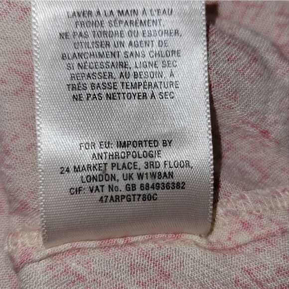 Anthropologie Embroidered Split Back IKAT embroidered Short Sleeve Tunic Top M - Picture 15 of 16